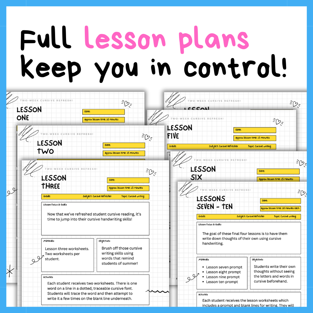 10-Day Cursive Refresh (Mini-Curriculum)