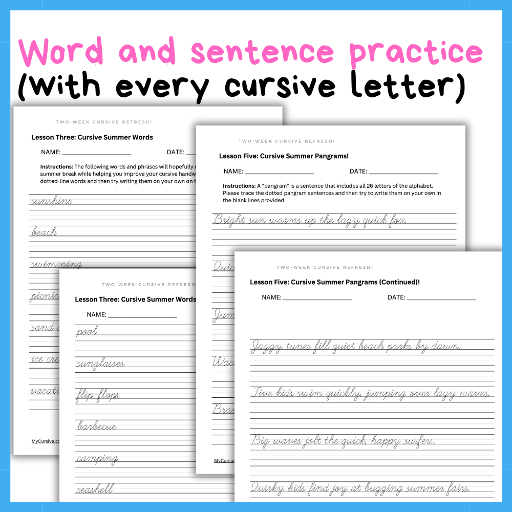 10-Day Cursive Refresh (Mini-Curriculum)