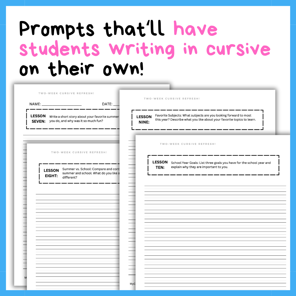 10-Day Cursive Refresh (Mini-Curriculum)