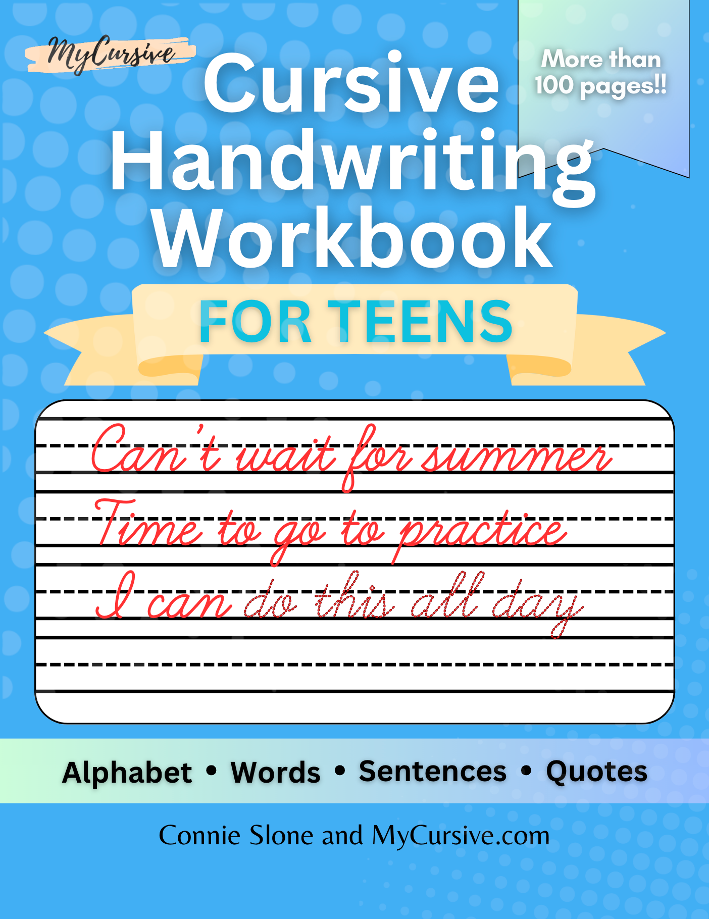 Digital Cursive Handwriting Workbook for Teens