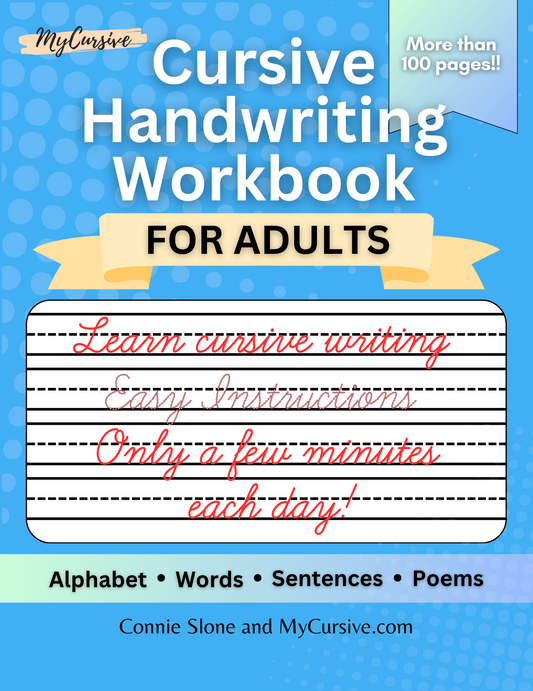 Digital Cursive Handwriting Workbook for Adults
